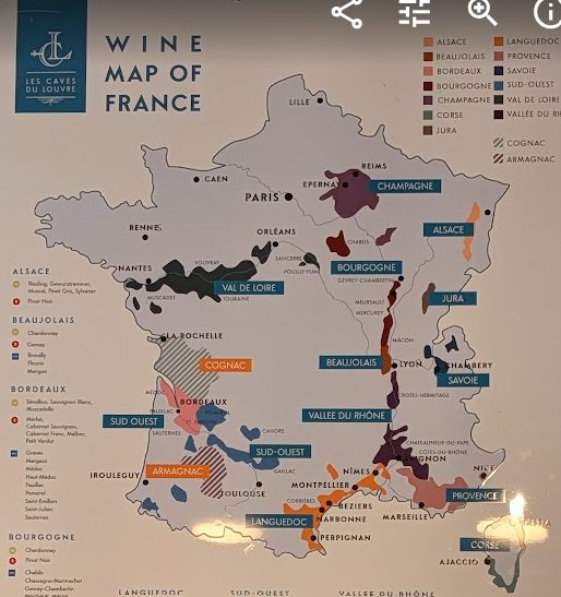 Wine map of France