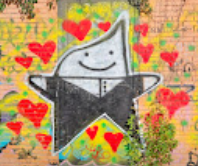 Happy guy street art