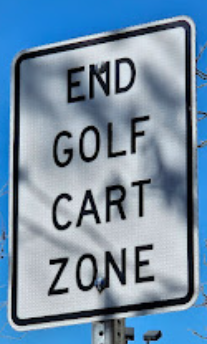 Golf cart sign, Whitman campus