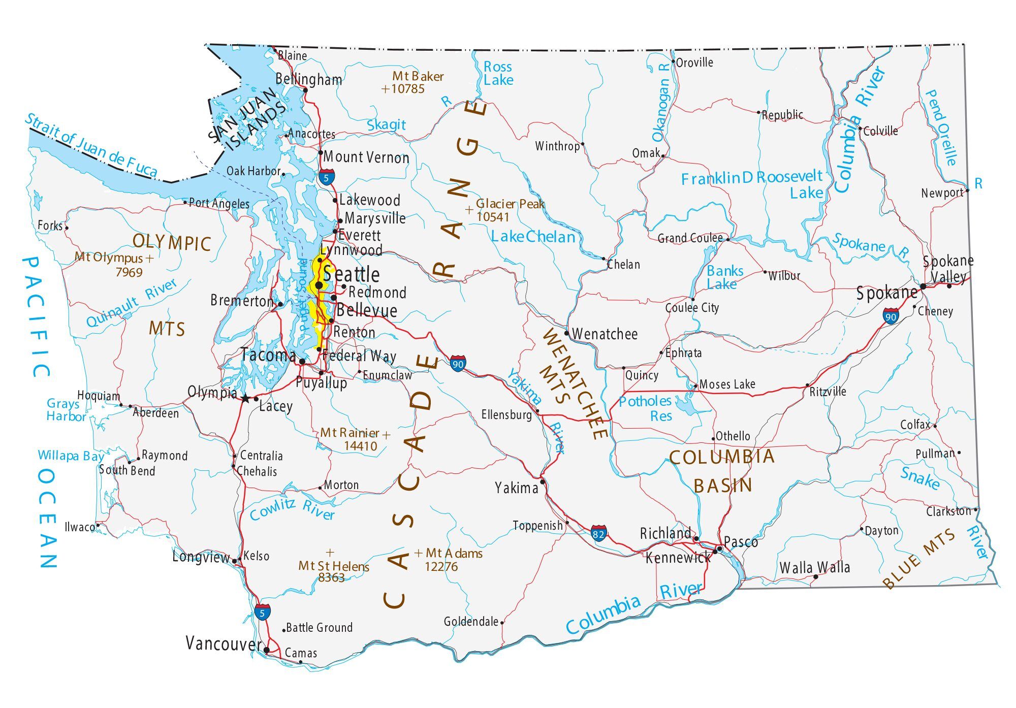 Map of Washington State