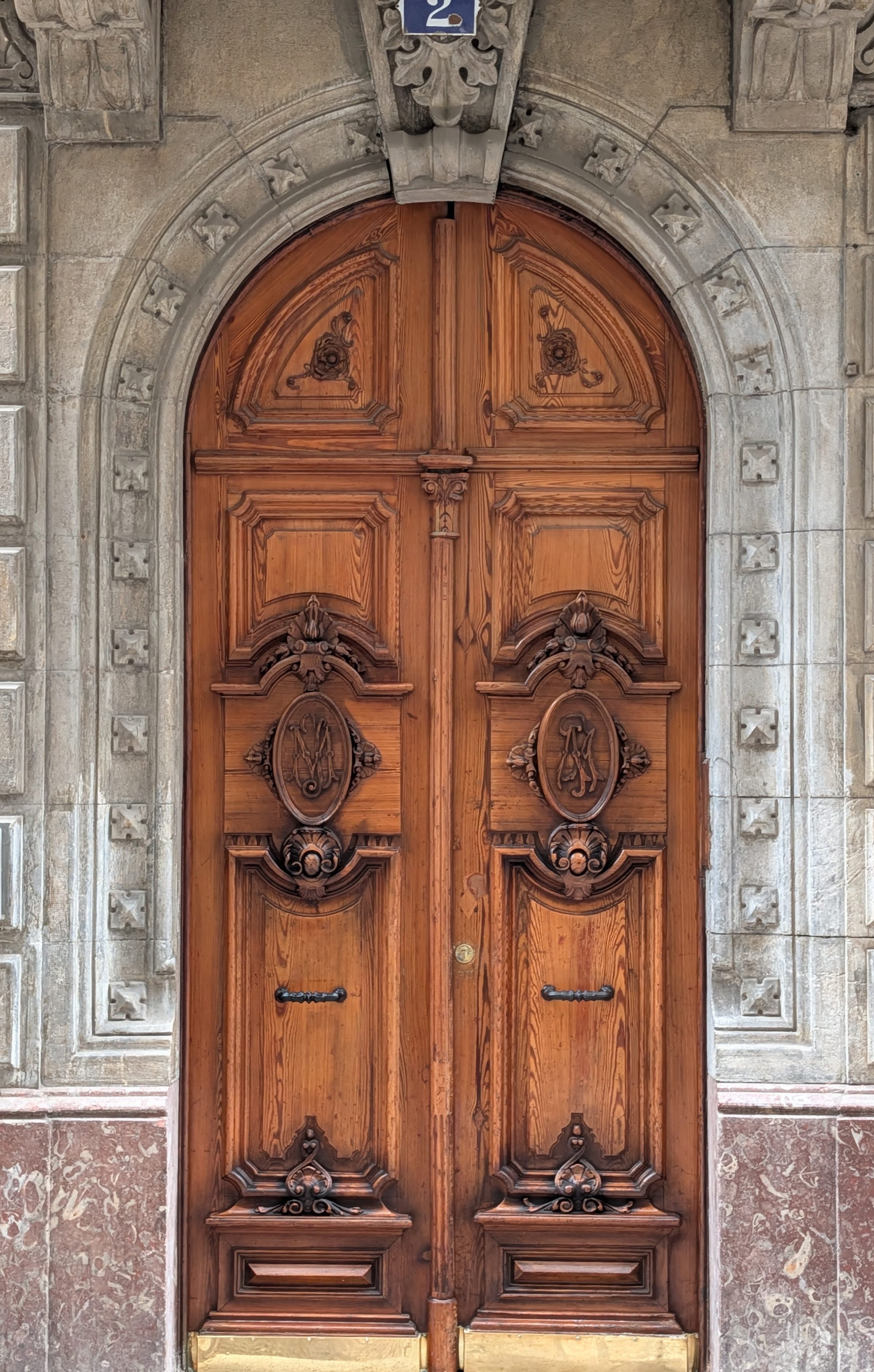 Ornate wooden doorway