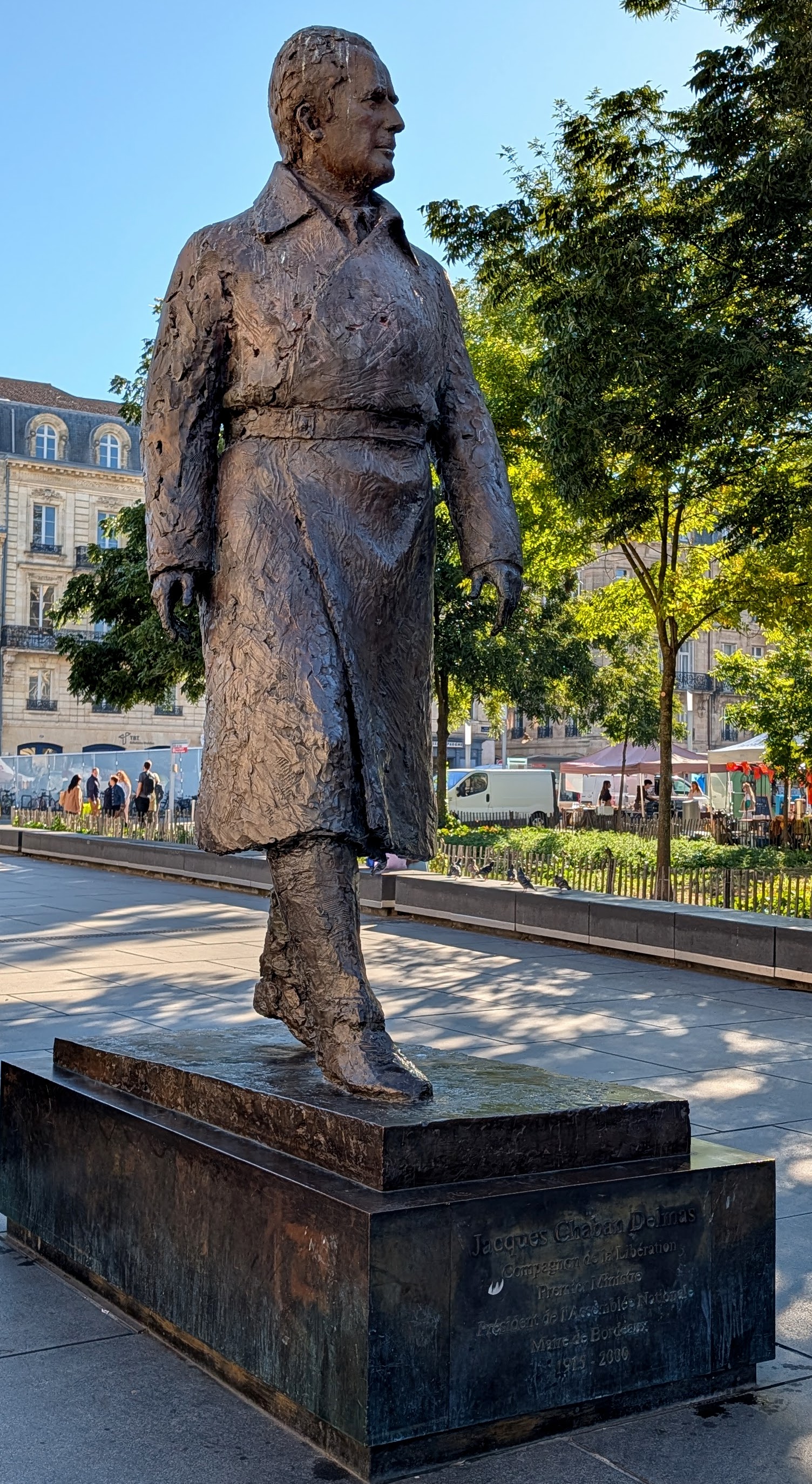 statue of Jacque Chaban Delmas, former mayor and prime minister