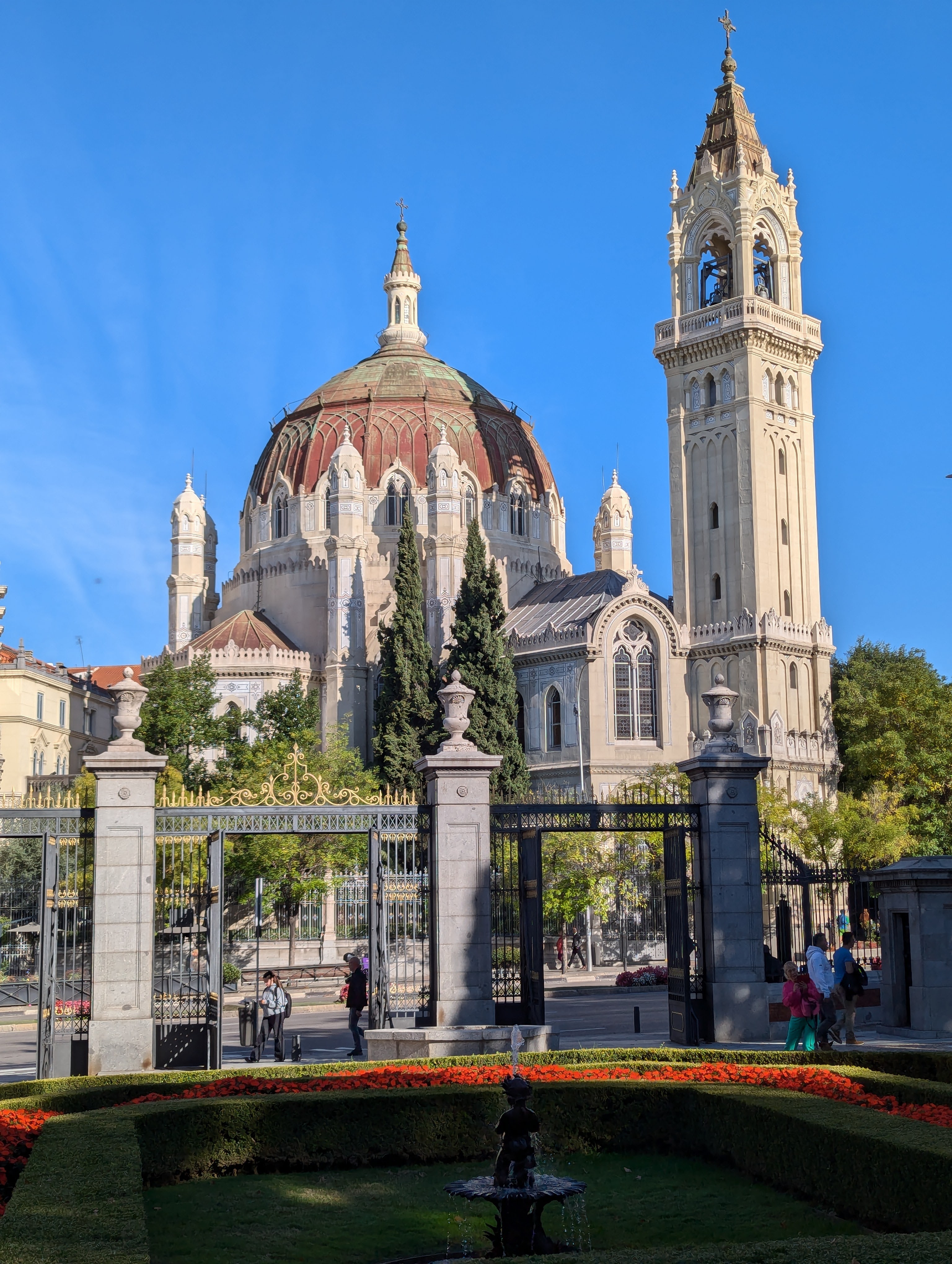 Church of Saint Manuel and Saint Benedict, seen from Retiro Park behind the Fuente del Pequeño Tritón, Madrid