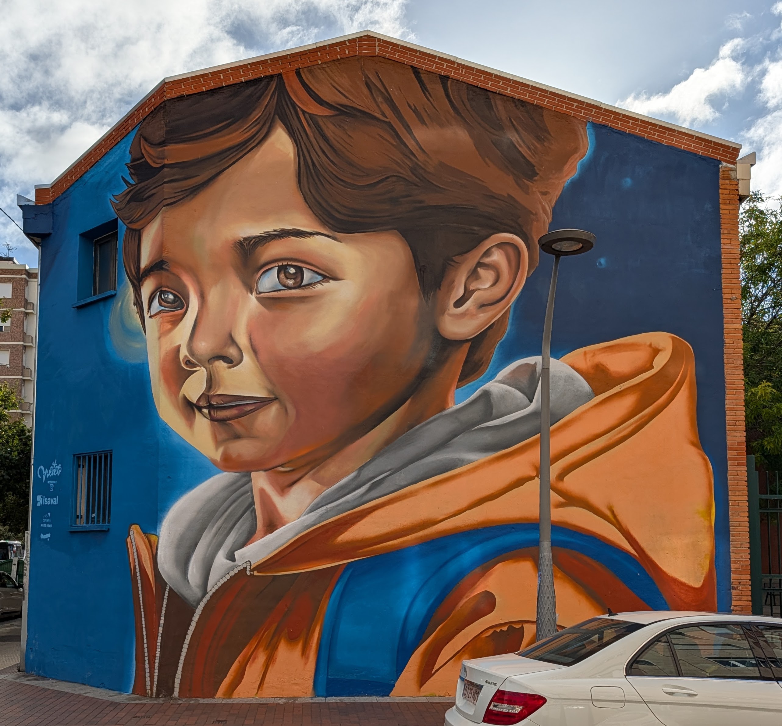 Mural of child's face