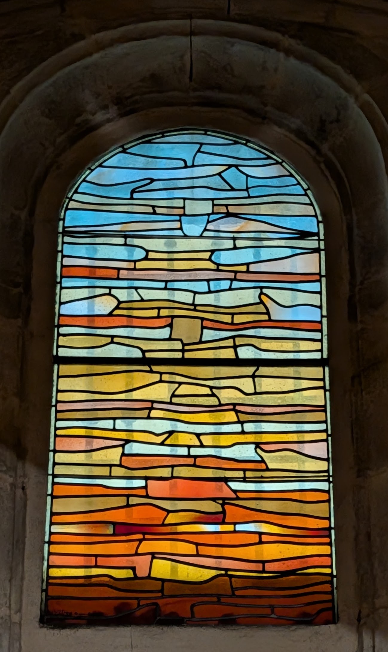 Stained glass at Bilbao Cathedral