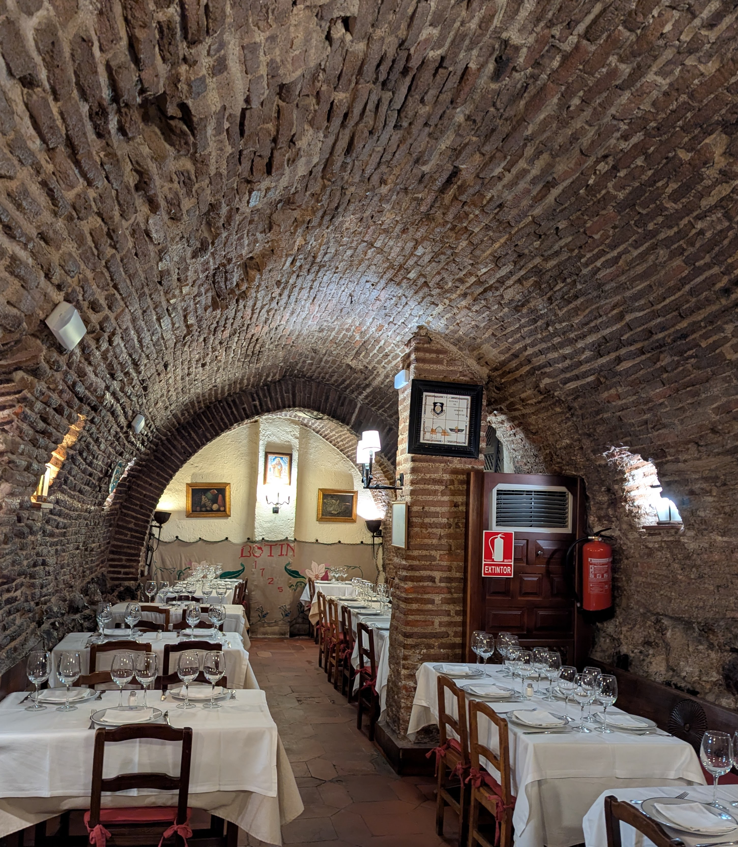 Old basement dining room at Botín's
