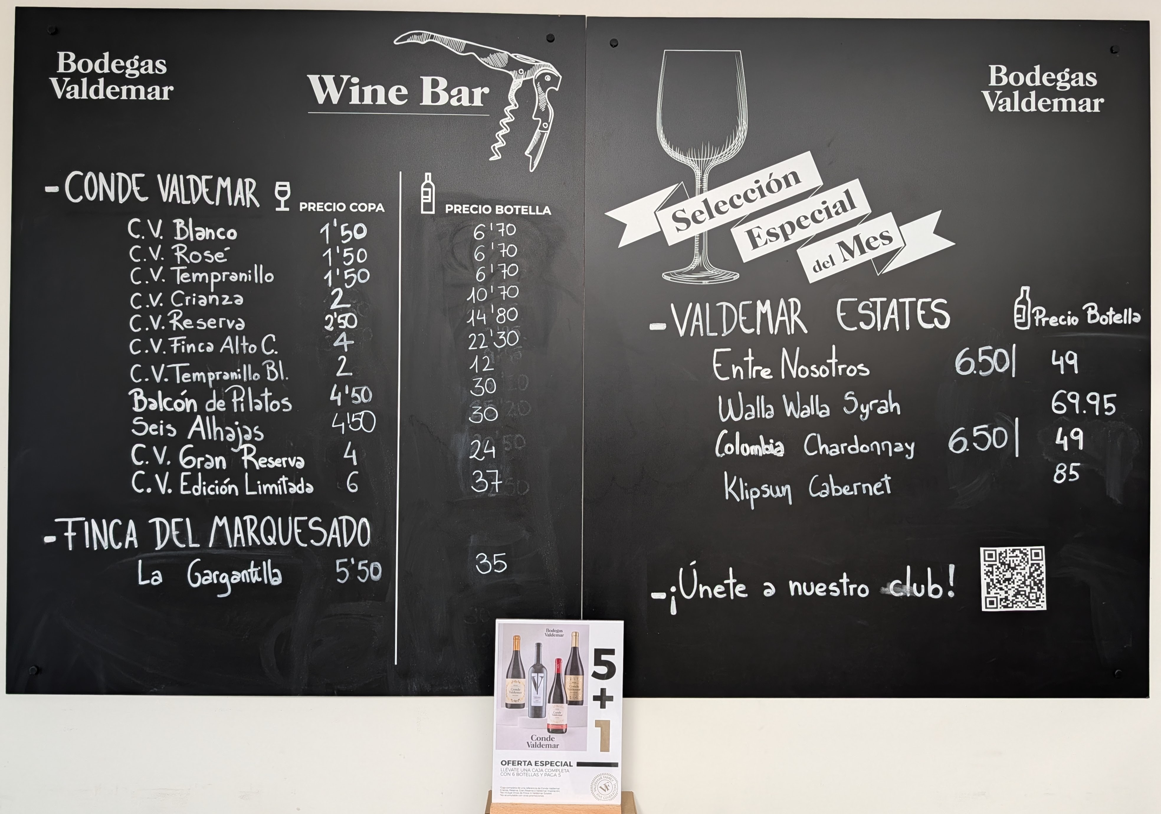 Pricing of the bottles from Rioja and Walla Walla - a big difference
