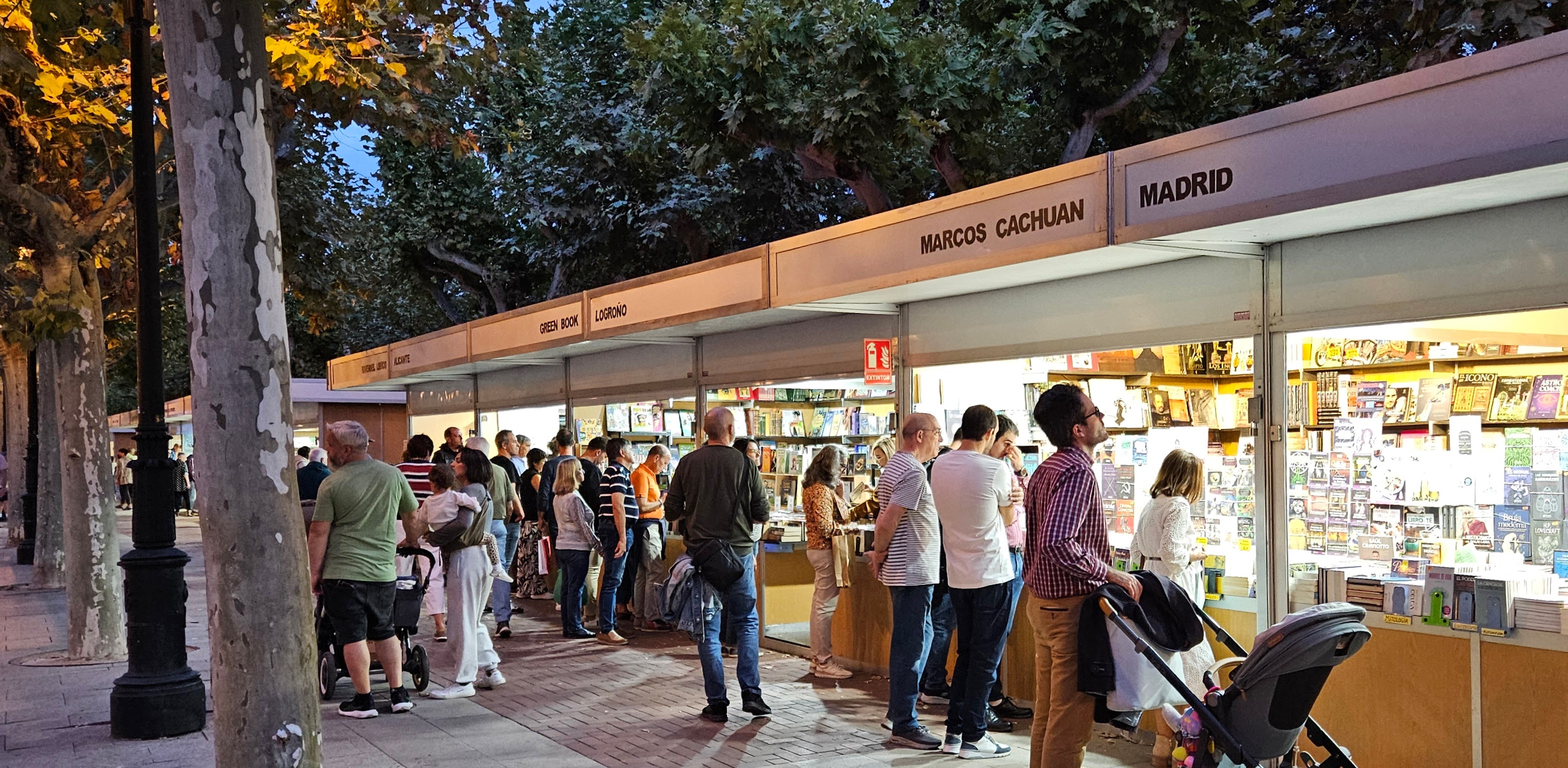 Booths selling books