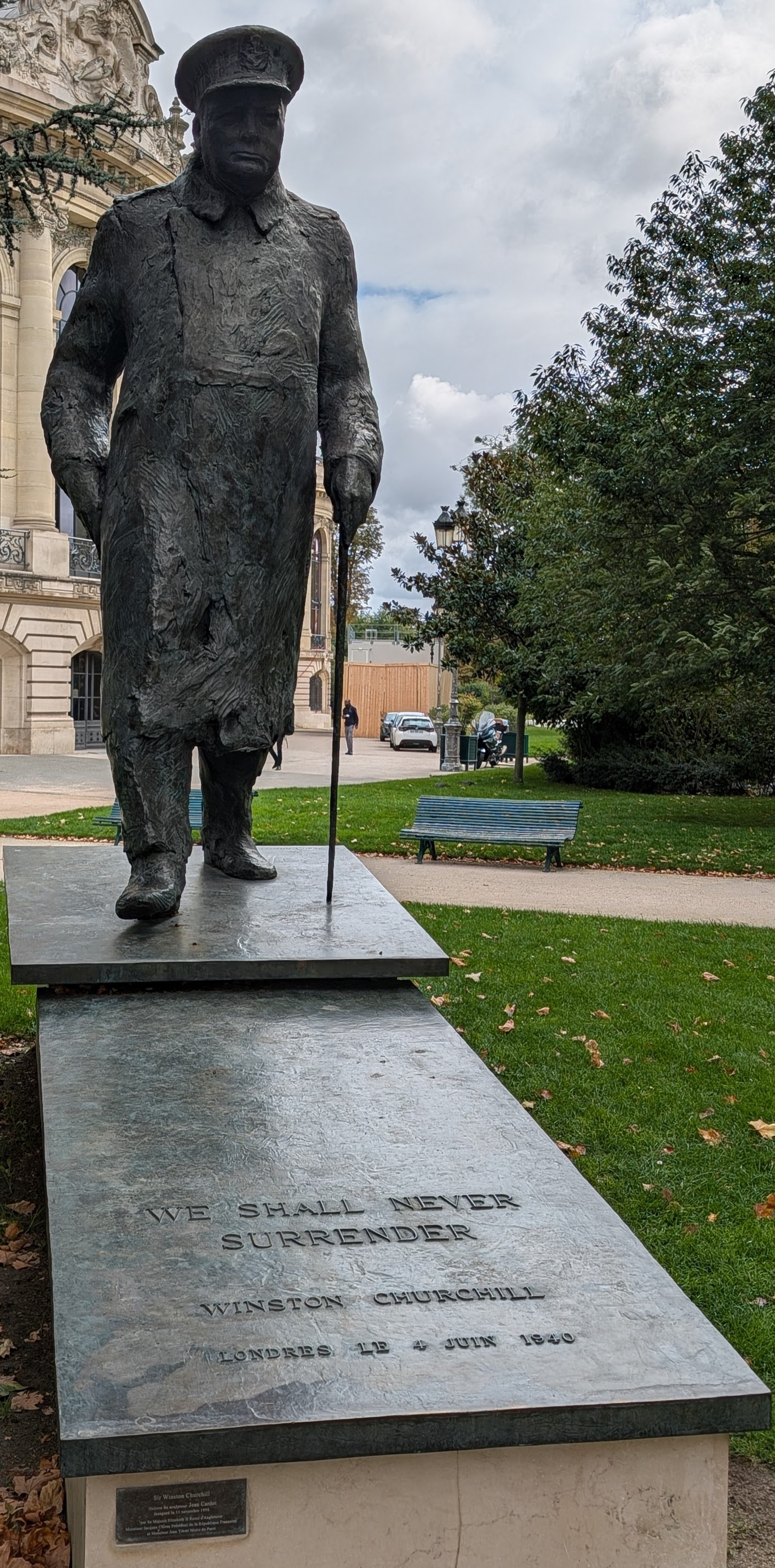 Winston Churchill statue outside the Petit Palais in Paris