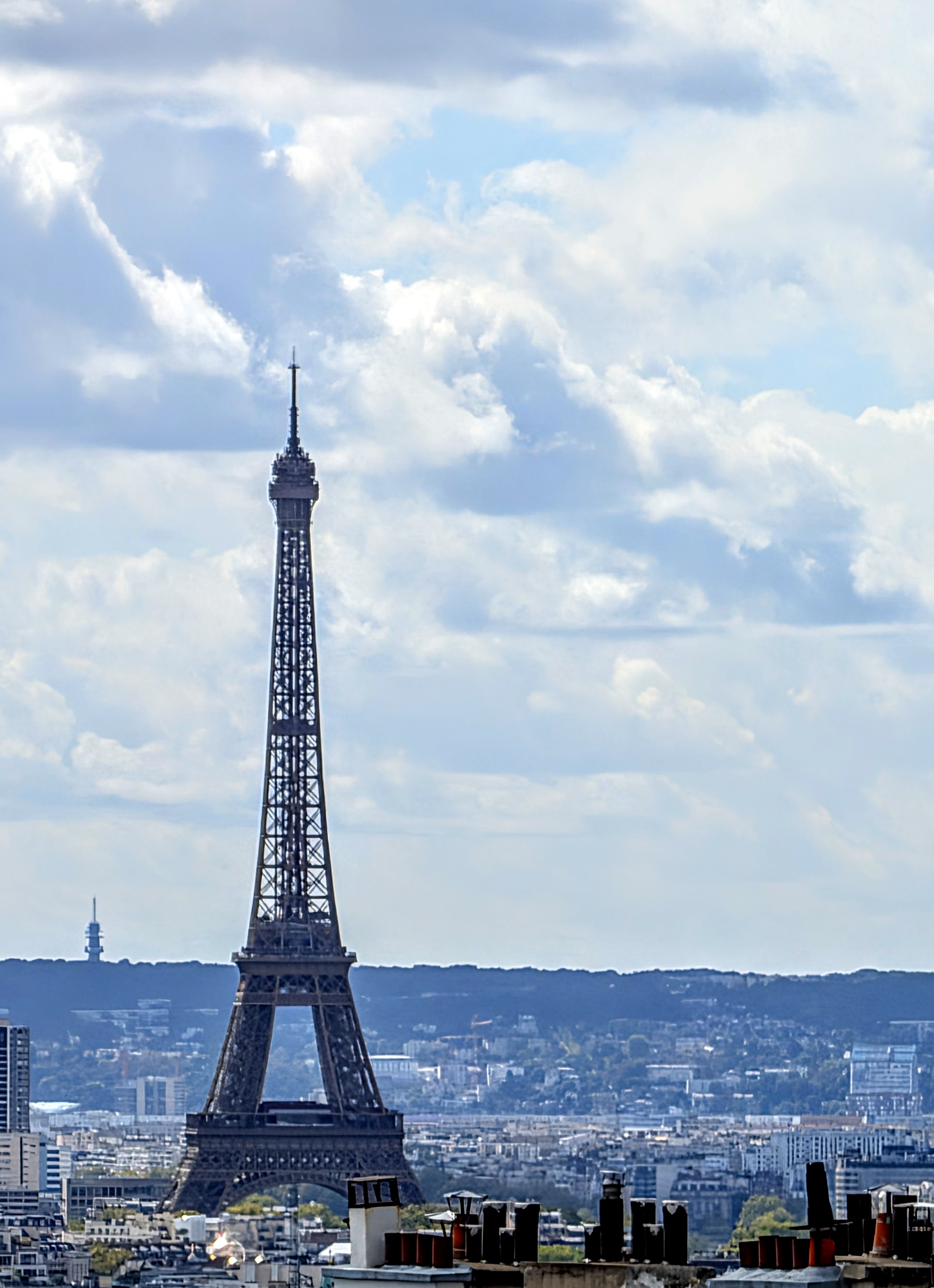 The best shot we got of the Eiffel Tower from Montmartre
