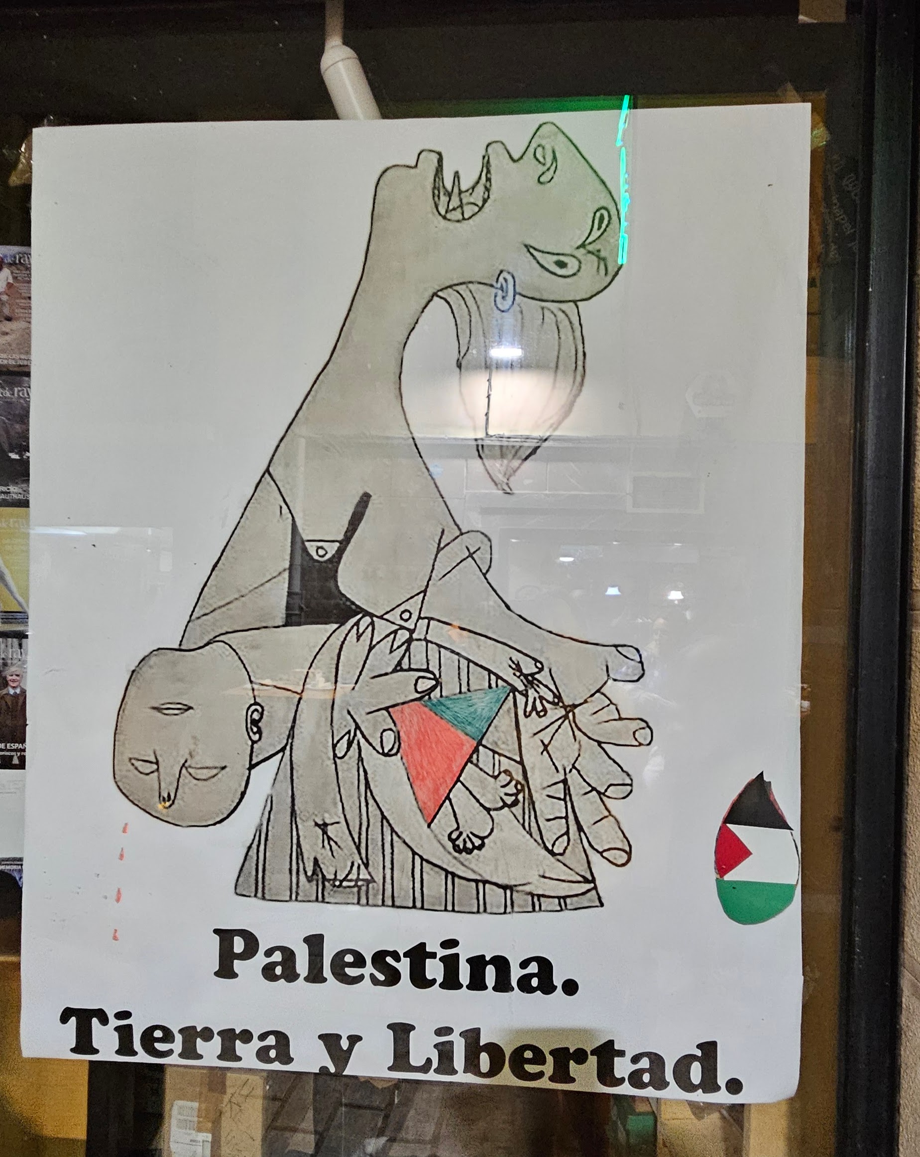 Poster using excerpt of Picasso's Guernica to show sympathy for Palestine