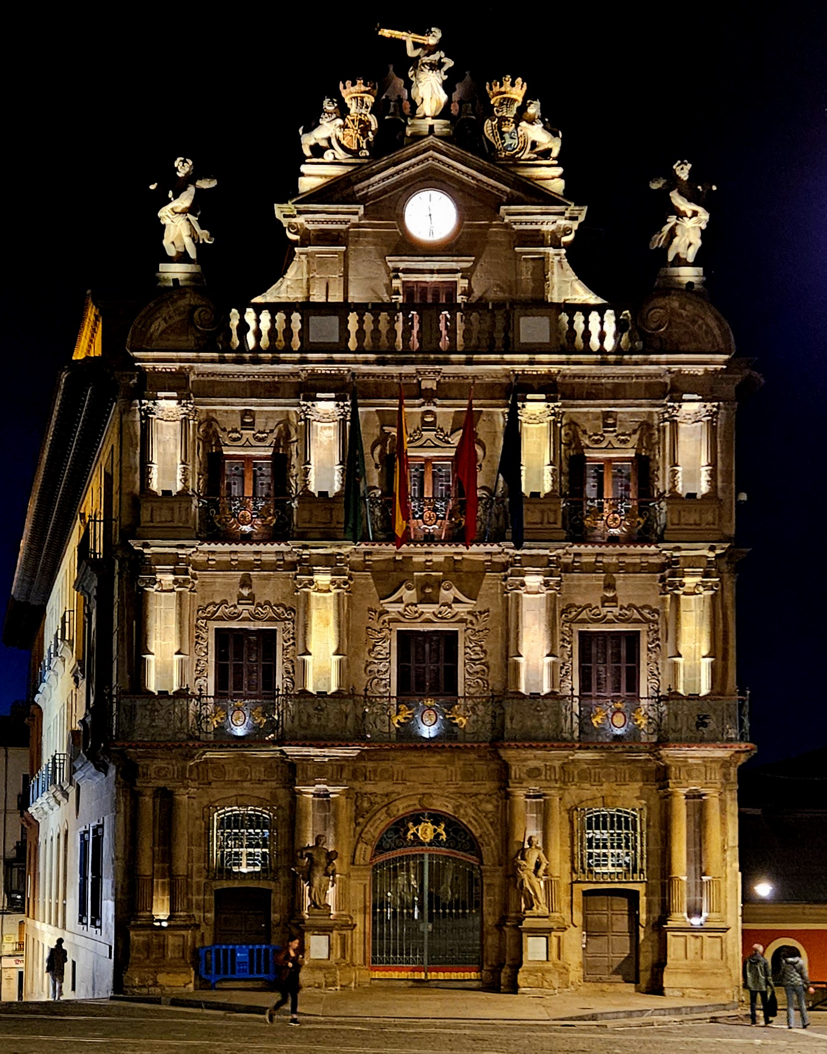 Pamplona City Hall by night