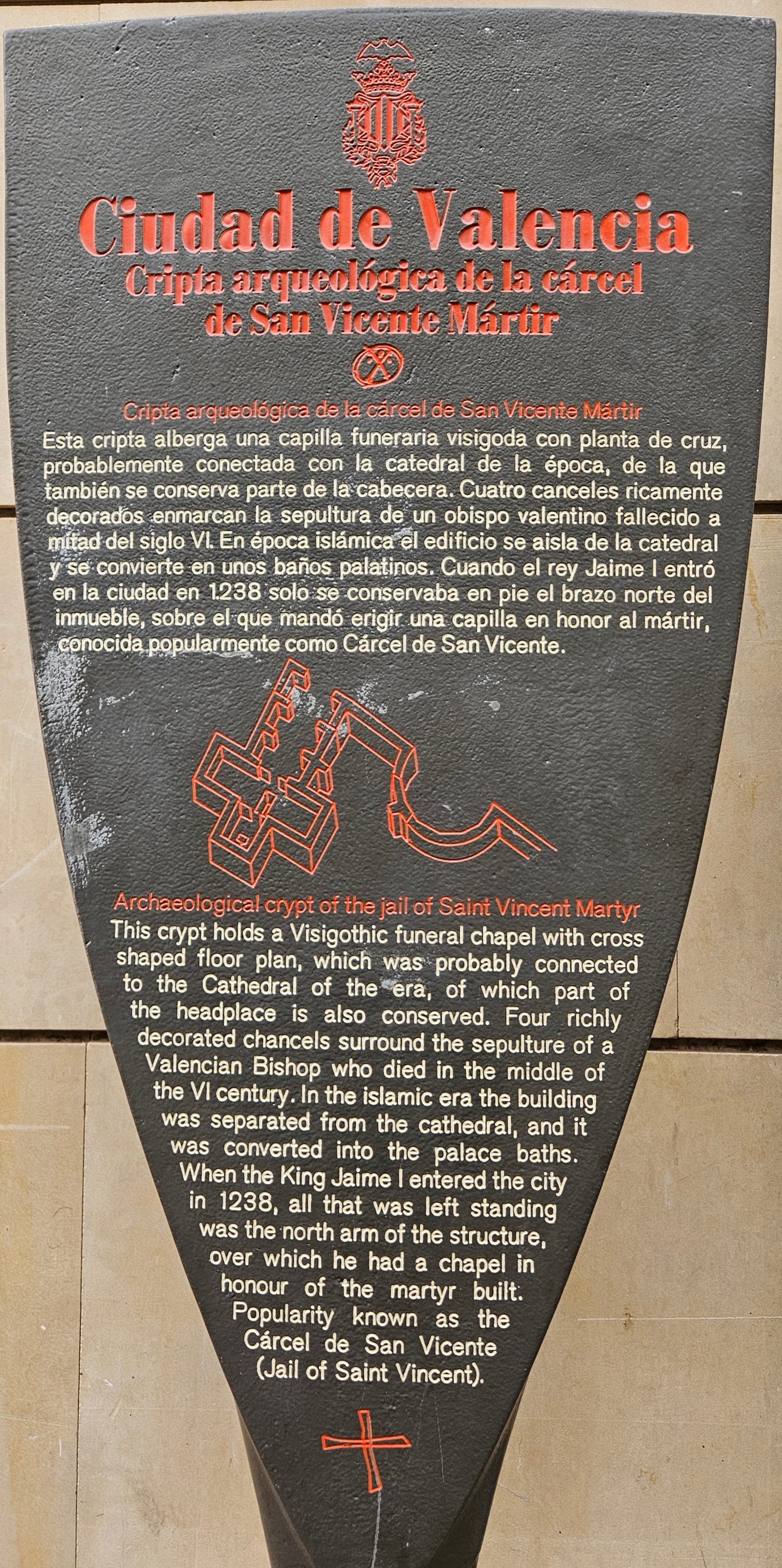 Sign for Archaeological
                    Crypt of the Prison of St. Vicent the Martyr