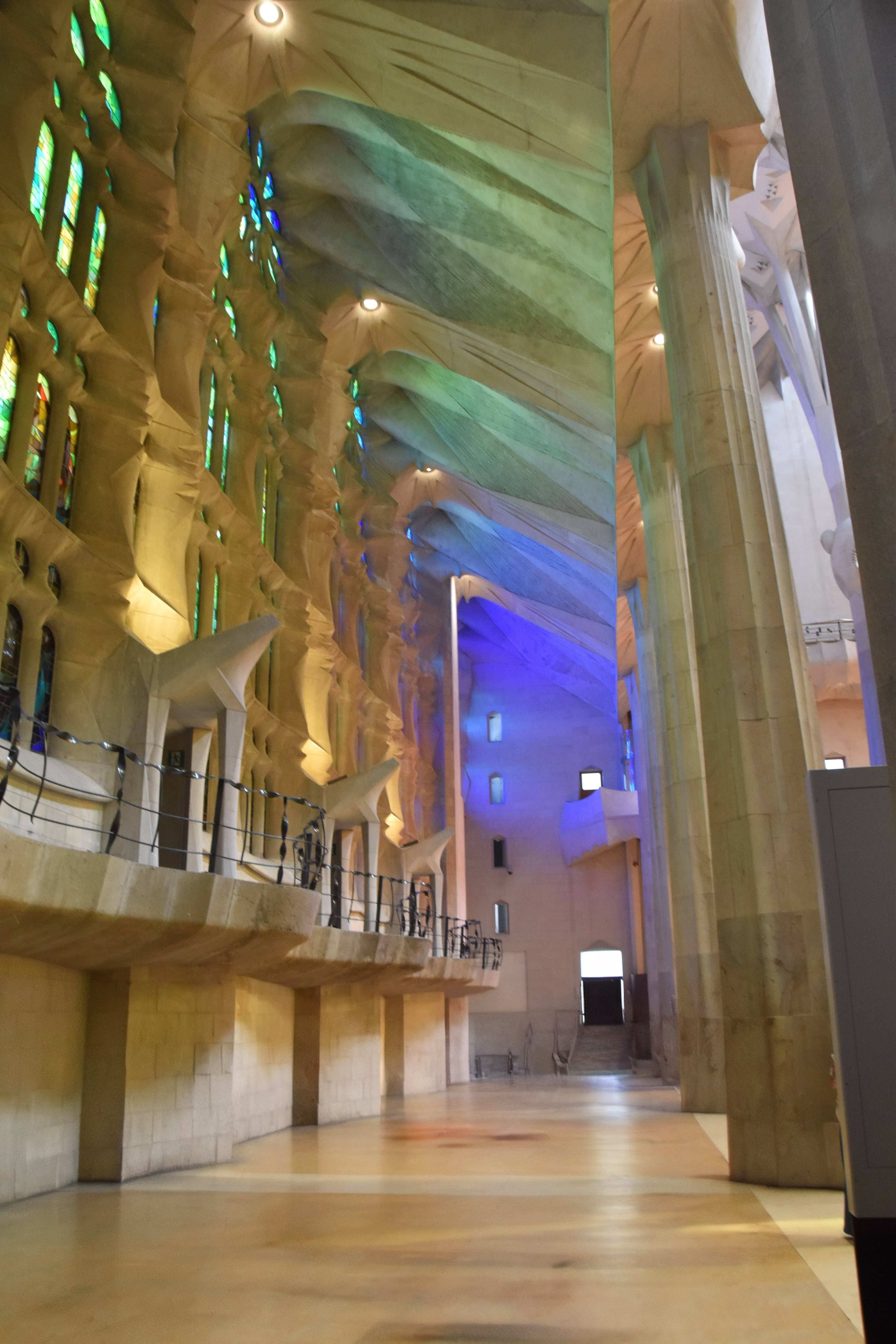 Cool glass colors of Sagrada Familia