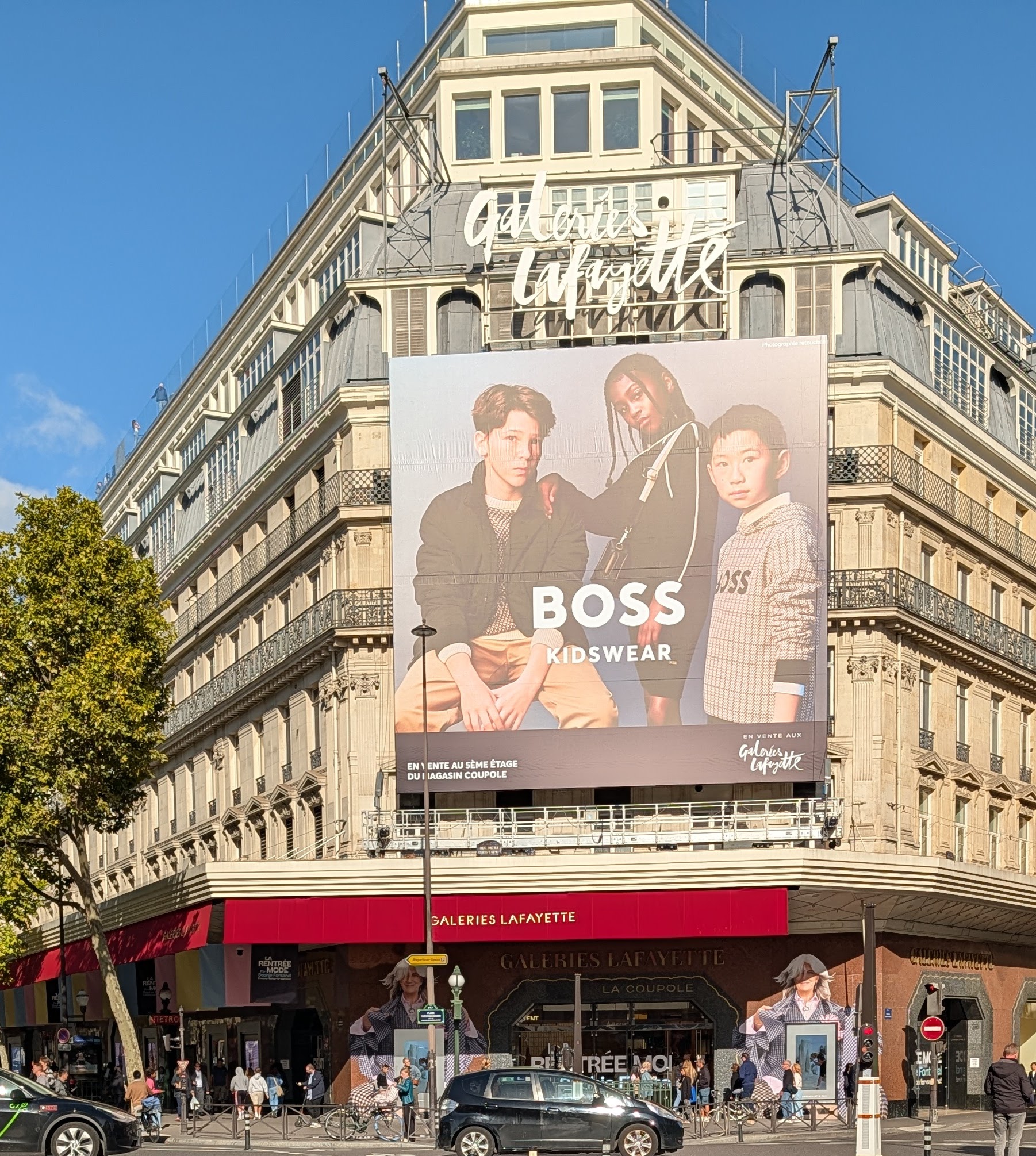 Outside the Galleries Lafayette Haussmann