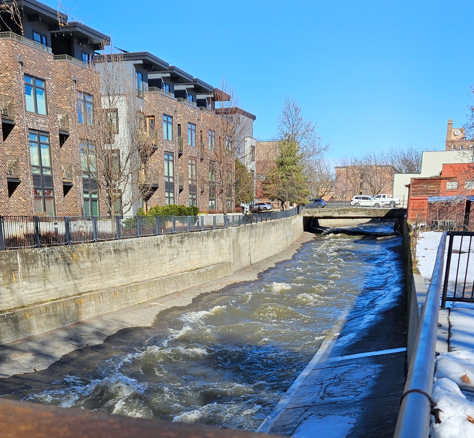 Mill Creek, churning through town