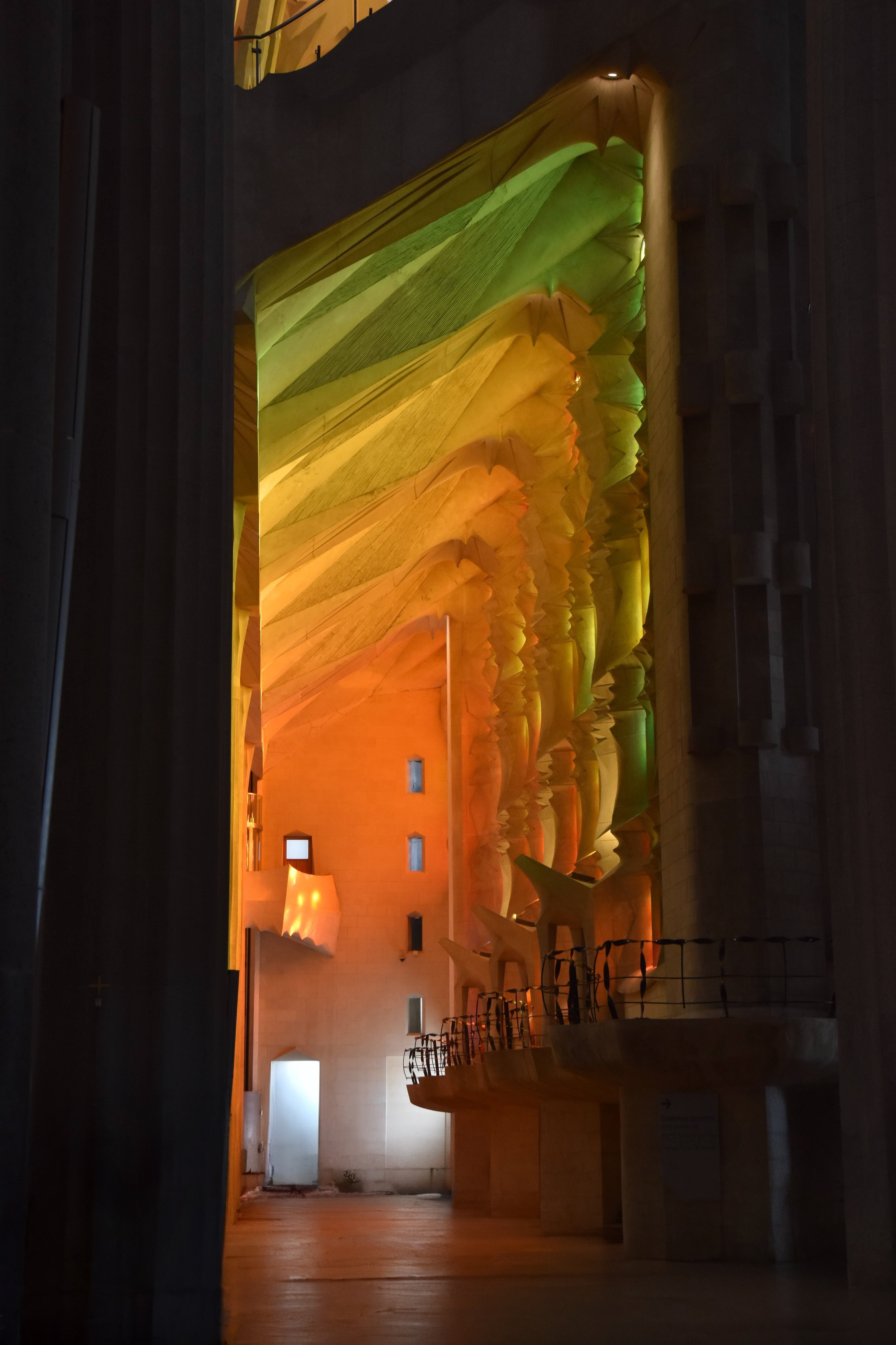 Warm glass colors of Sagrada Familia