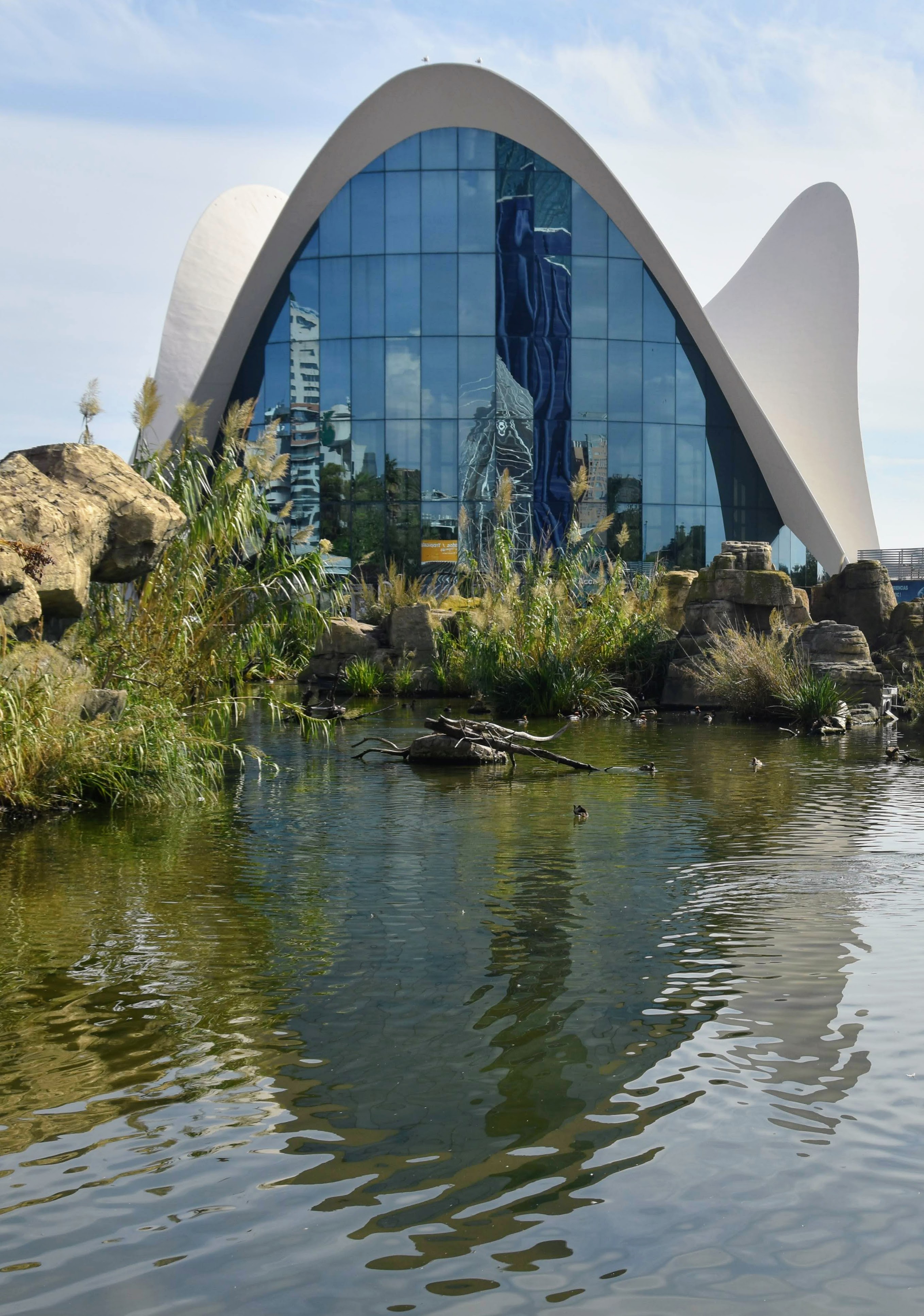 Crocodile pond and aquarium main entry building