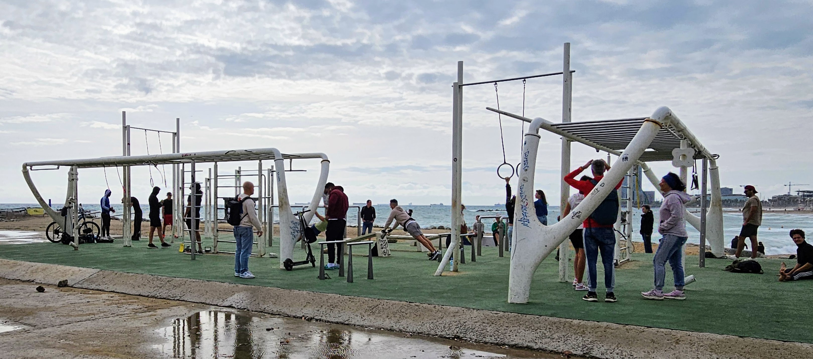 Fitness playground at the beach