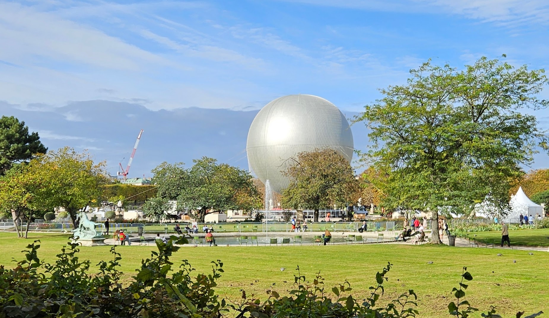 Olympic torch sphere in Tuileries Garden