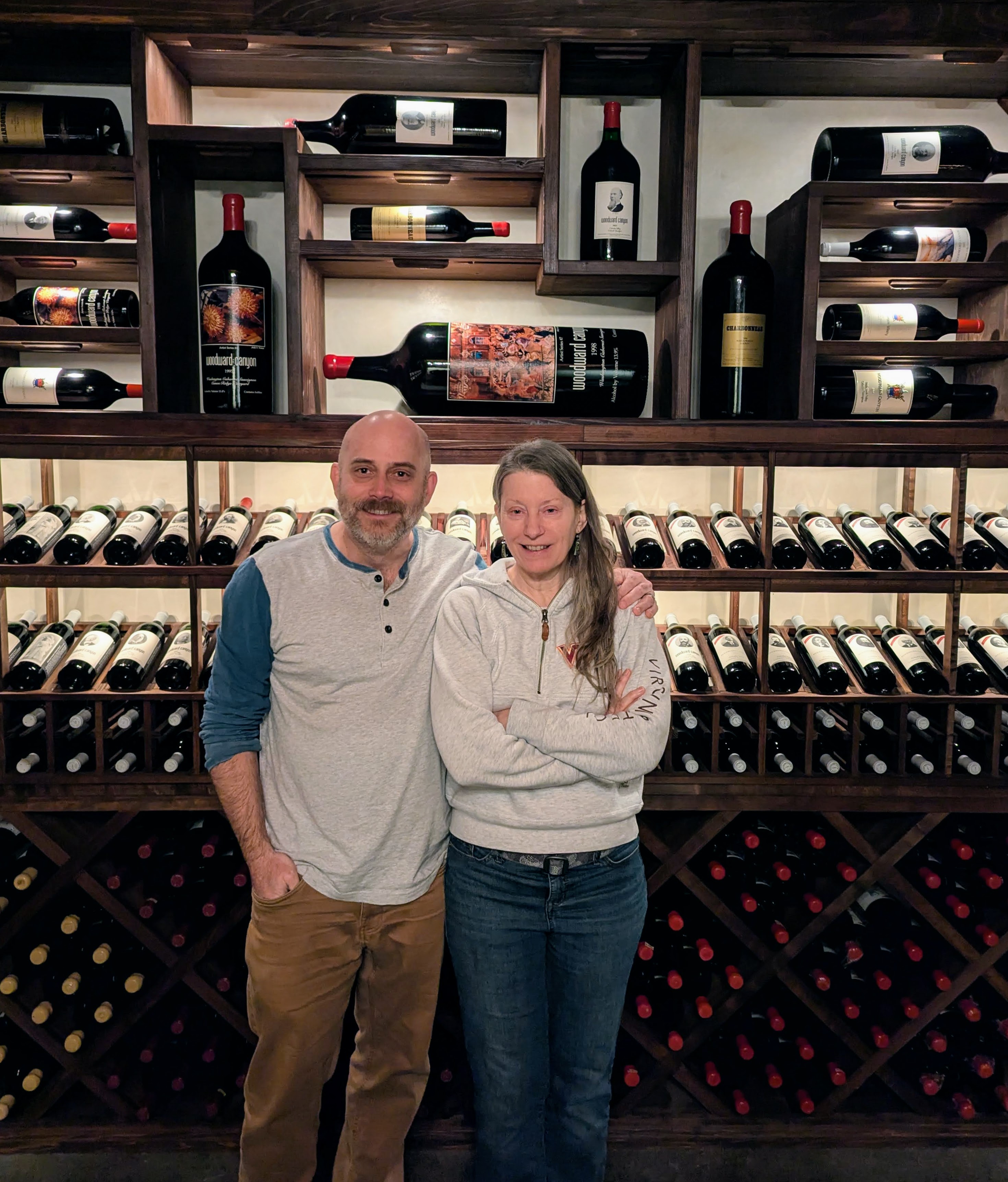 The impressive wine library at Woodward Canyon