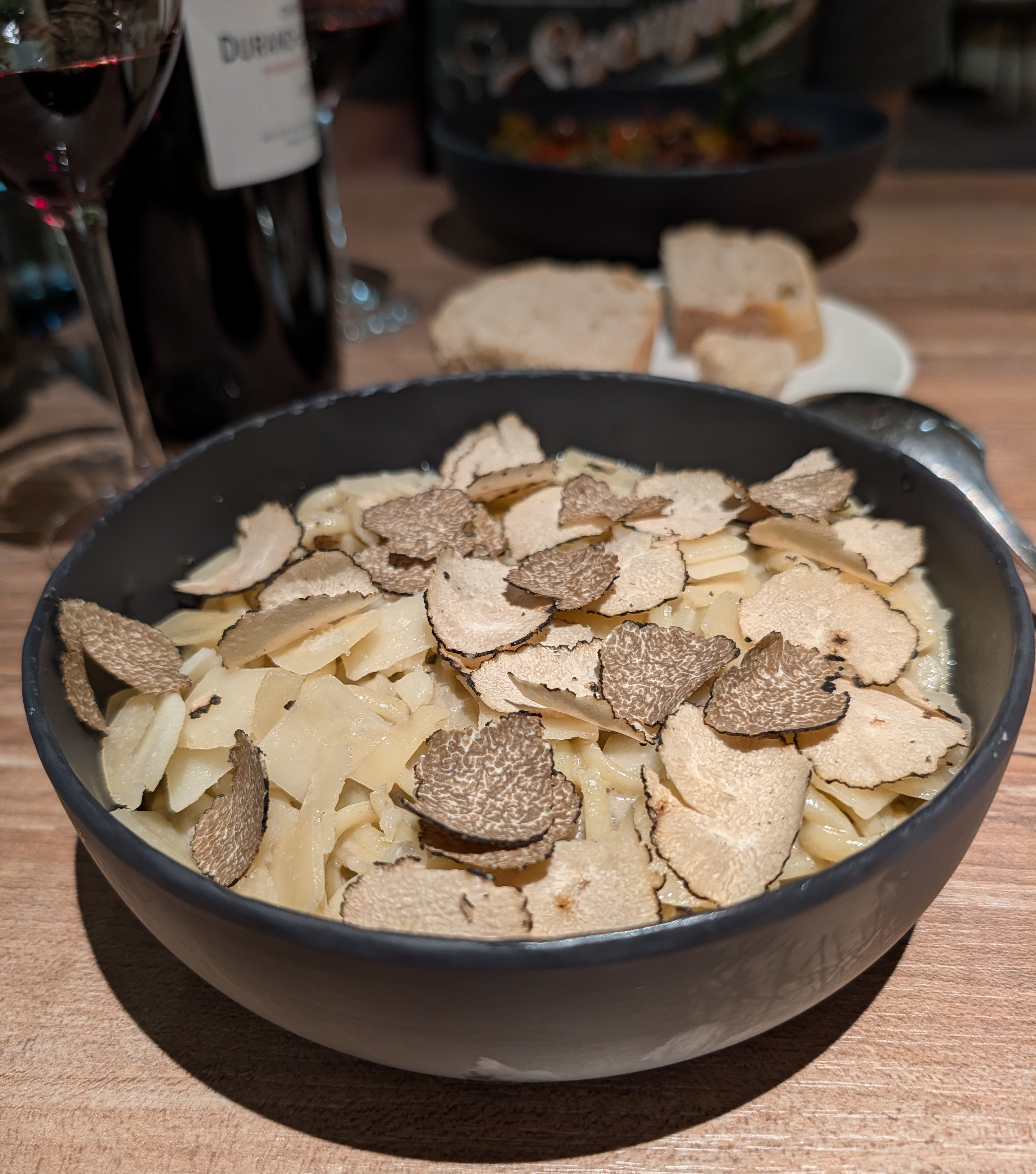 Black and white truffle pasta